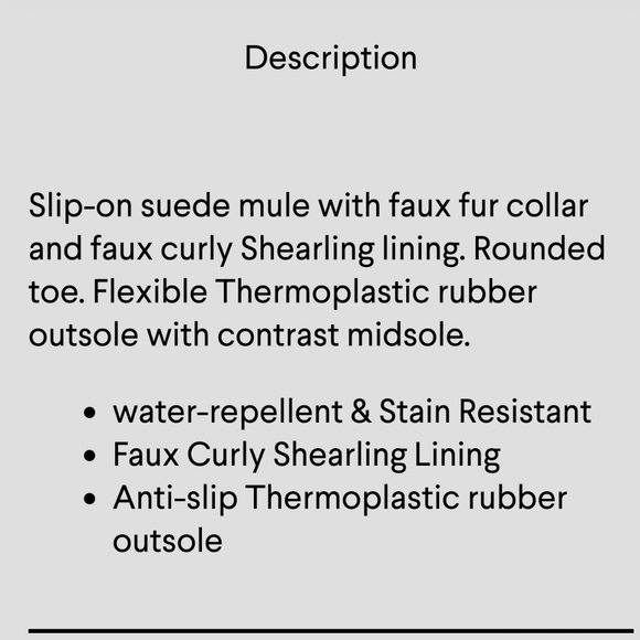 LAST PAIR- Cougar Leeza Mule Slipper Size 6US/36Euro NEVER WORN NWT/Box/Bags - Picture 9 of 17